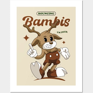 Joyful Bambi Christmas Posters and Art